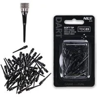 NILS FUN Dartpfeil TDG33 Dartspitzen 2BA Soft Tips 50 Stück für E Dartscheiben