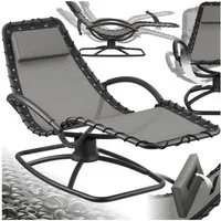 tectake Gartenliege ergonomische Kippliege, 77 x 170 x 83 cm, 120 kg Belastbarkeit, Sonnenliege Toulon, 1 St., in grau, bequeme Schaumstoffpolsterung, atmungsaktiv, wasserabweisend