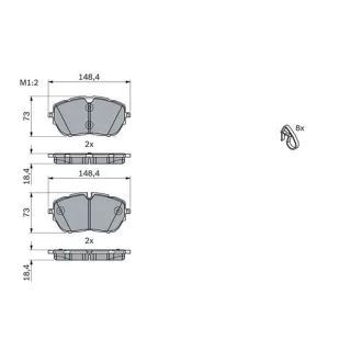 Bosch Bremsbel?ge vorne Citroen DS Opel Peugeot 0986494946