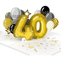 papercrush Geburtstagskarte 40. Geburtstag Pop-Up Karte