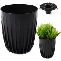 KONZEPT Blumentopf Hoher Blumentopf, Pflanzkübel Groß für Außen, Balkon, Übertopf mit Drainagesystem