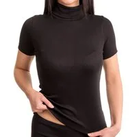 HERMKO Unterziehshirt 17855 Baumwolle/Modal, Kurzarmshirt mit Rollkragen, angenehm weich