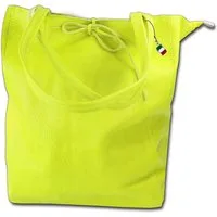 FLORENCE Shopper Florence ital. Shopper Echtleder Damen (Schultertasche, Shopper), Damen Shopper, Schultertasche Leder, gelbgrün, Größe ca. 28cm