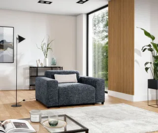 Sessel Designersessel ROMY in Stoff Enjoy Me Blau