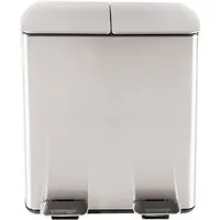HTI-Living Mülleimer Duo Mülleimer 40 Liter Silber, Treteimer Mülltrenner
