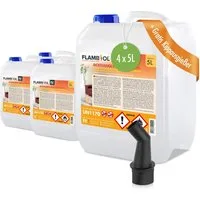 Höfer Chemie GmbH Bioethanol 4x 5L FLAMBIOL® Bioethanol 96,6% Premium für Kamine & Ethanol-Brenner, 20 l, (4-St), Sauberer Brennstoff für Kamine und Feuerstellen