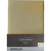KH-Haushaltshandel Betttuch klassisches Haustuch, Betttuch, Bettlaken, OHNE Spanngummi, beige, Baumwoll-Cretonne, Gummizug: nein, (1 Stück), 150x250cm, robustes Baumwoll Cretonne Gewebe