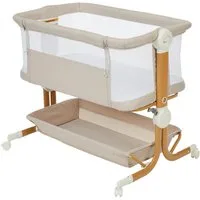 GarveeMore Babybett 3-in-1 Beistellbett Mobiles Babybett, höhenverstellbar, atmungsaktiv