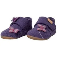 Living Kitzbühel Klettschuh Sissi Schmetterling (Wolle) Unifarben purple magic Mädchen Hausschuh