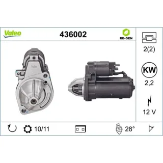 Valeo Anlasser 2,2 kW Daewoo Mercedes Ssangyong 436002