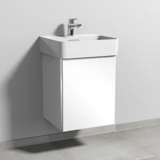 Sanipa 3way Waschtischunterbau zu Laufen VAL Waschtisch mit 1 Tür, Weiß-Glanz BS82078