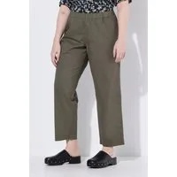 Ulla Popken Chinohose 7/8-Chinohose Ruby Elastikbund weites gerades Bein