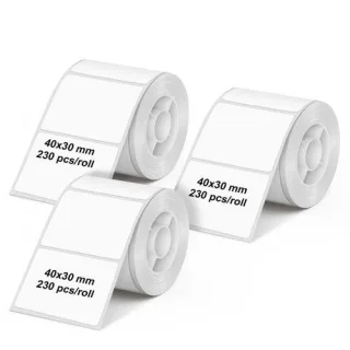 1x3 Olympia Etikettenrolle 40 mm x 30 mm weiß (690 Stück)
