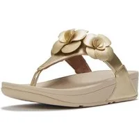 Fitflop LULU FLOWER TOE-POST SANDALS Dianette Keilabsatz, Zehentrenner, Sommerschuh mit modischer Blütenverzierung