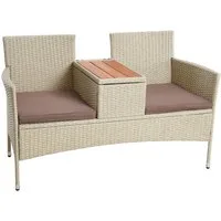 ESTEXO Sitzgruppe Polyrattan Gartenbank Bank Rattan Sitzbank 2-Sitzer Gartenmöbel Balk