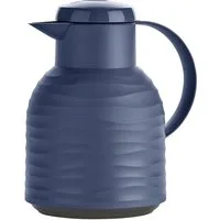 Emsa Isolierkanne Samba Wave, 1 l, Made in Germany, 12h warm/24h kalt, Quick-Press-Deckel, Glaskolben