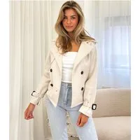 Worldclassca Trenchcoat Worldclassca Kurzer Doppelreihiger TRENCHCOAT Jacke Reverskragen