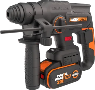 Worx Akku-Bohrhammer "NITRO WX381" Set, Brushless-Motor, 3-In-1, inkl. Akku & Schnellladegerät