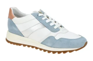 Geox Damen Halbschuhe D15AQA TABELY - sportlich, Blau/Sky/White, atmungsaktiv