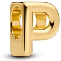 Pandora Charm Buchstabe Charm Damen Buchstabe P Alphabet 14 Karat Vergoldet 763962C00