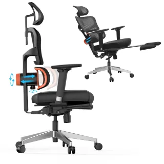 NEWTRAL NT002 Ergonomic Office Chair PRO VERSION with Footrest High Back Desk Chair with Unique Adjustable Lumbar Suppor