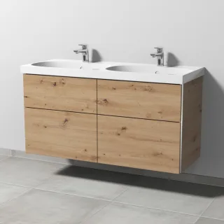 Sanipa 3way Waschtischunterbau zu Geberit Acanto Waschtisch mit 4 Auszügen, Eiche Natural-Touch BR42085
