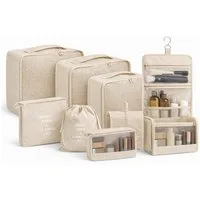 Everhomely® Kofferorganizer Kofferorganizer 8er mit Kosmetiktasche – Packtaschen Packwürfel Reisen (Set, 8er Set)