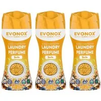 EVONOX Wäscheparfüm Wäscheparfüm-lang anhaltende Frische für alle Textili 210 gr (3-St), Parfüm für Waschmaschinen Set 1-3-5