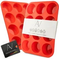 AVANA Muffinform Silikon Muffinblech für 12 Muffins Cupcake Backform Muffinbackblech, BPA-frei, Antihaftbeschichtung