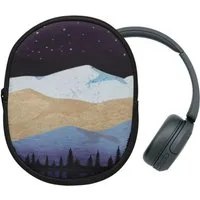 kwmobile Kopfhörer-Schutzhülle Hülle für Sony WH-CH520 / WH-CH510 / MDR-ZX110 Neopren Tasche, Case für Headset aus Neopren Stoff Sternenhimmel Nacht See Design