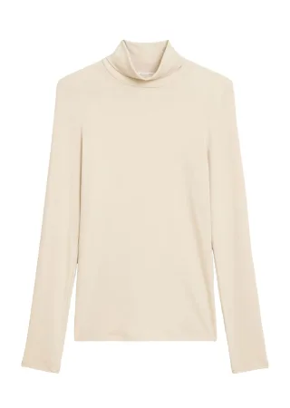 Marc OPolo Casual - Longsleeve regular aus TENCEL™ Modal beige - Gr. - L
