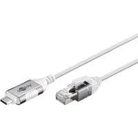 Ethernet-Adapterkabel USB-C 3.2 Gen2 > RJ-45, Slim weiß, 3 Meter