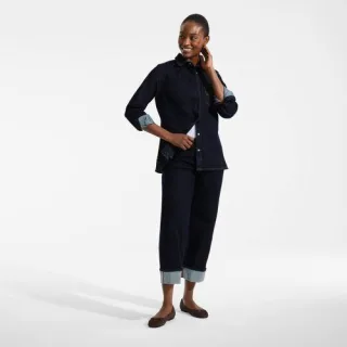 Lands' End x Lulu Guinness Jeansbluse für Damen, Damen, size: regular, Blau, Baumwolle/Baumwoll-Mischung, by Lands' End