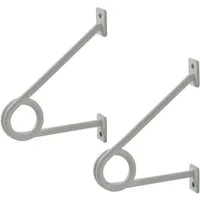 SO-TECH® Garderobe Rundstabhalterung 120 x 150 x 20 mm für Stangen bis Ø 30 mm (1 St), Weiß Satin pulverlackiert, für Garderobe & Küchenreling