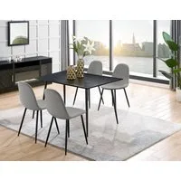 OTTO home Essgruppe Eadwine, Sitzgruppe, Tisch plus 4 Stühle, (Set, 5-tlg., Esstisch plus 4 Esszimmerstühle), bestehend aus Esstisch 120 cm und 4 Esszimmerstühlen, Polsterstühlen