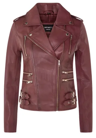 Damen Leder Brando Bikerjacke-Loddon