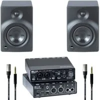 FAME Digitales Aufnahmegerät (Audio 205S Studio Set Pro, USB Audio Interface, Nahfeld-Lautsprecher)