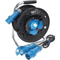 KALLE DAS KABEL Campingkabeltrommel CEE 230V 16A 2,5 IP44 25m Anschlussleitung 1,5m Kabeltrommel (Kabellänge 2500 m)
