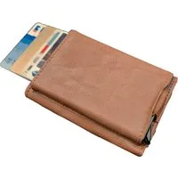 Einkaufszauber Smart-Wallet Echt Leder Card Wallet Kreditkartenetui, Geldscheinfach - Scheine müssen nicht gefaltet werden