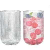 Zoha Gläser-Set Relief Crystal Glas Set - Latte Macchiato Tee Softdrink, 8-tlg., Glas, Hitzebeständig - verschiedene Größen