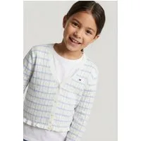 Tommy Hilfiger Strickjacke POINTELLE CARDIGAN Kinder bis 16 Jahre, mit Rüschen, regular fit