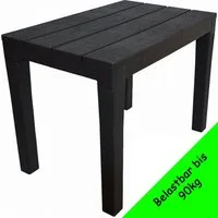 Progarden Gartentisch Beistelltisch Bank Kunststoff 60x40cm bis 90 Kg Anthrazit Holzoptik (Stück, 1-St., Packung), UV-Beständig, Robust, Wetterfest, Made in Italy, Hochwertig