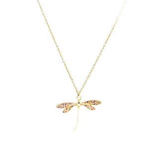Luxenter Halskette mit mehrfarbigen Zirkonia 18K Gold Finish - Zaka