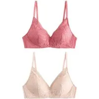 Next Bügelloser BH 2 x wattierte DD+ BHs mit Spitze, ohne Bügel (2-tlg)