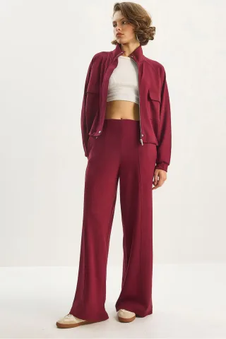 Jacken-Hosen Viskose-Mix Zweiteiliges Coord-Set