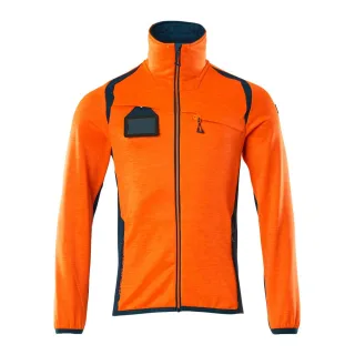 MASCOT Herren Fleecepullover mit Reißverschluss ACCELERATE SAFE Hi-vis Orange / Dunkelpetroleum 4XL - 19403-316-1444-4XL