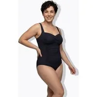 Ulla Popken Badeanzug Badeanzug Drapierung feine Struktur Softcups