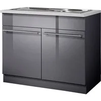 wiho Küchen Spülenschrank Chicago 100 cm breit, inkl. Einbauspüle aus Edelstahl