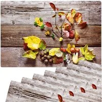 matches21 HOME & HOBBY Platzset Abwaschbare Tischsets 8er Set buntes Herbst-Laub Blätter, (8-St), Platzsets als Tisch-Untersetzer und Tisch-Deko für Esstisch Teller