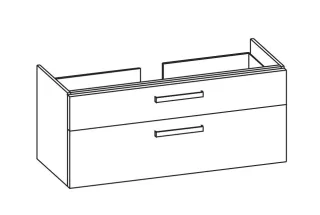 Artiqua 413 Waschtischunterschrank für iCon 124025 Anthrazit Glanz, 413-WU2L-3-K34-7065-51 413-WU2L-3-K34-7065-51